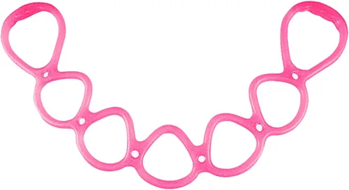 Saycker Banda de ejercicio de resistencia y estiramiento de 7 anillos para fitness en casa, entrenamiento central, terapia física (rosa)