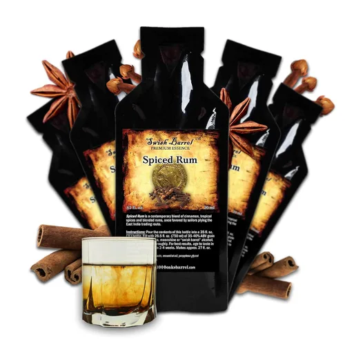 Esencia aromatizante de ron especiado (paquete de 5), paquetes de repuesto de sabor a licor para kits Bootleg y envejecimiento en barril, extracto