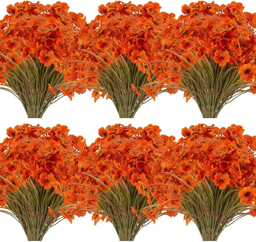 Miniatura 17 de JEMONG - 20 paquetes de flores artificiales para exteriores, resistentes a los rayos UV, flores falsas que no se decoloran, plantas de plástico