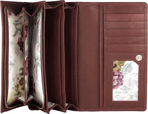 Mou Meraki - Billetera o bolsa de mano de cuero genuino, con bloqueo de seguridad RFID, con escudo contra el robo de identidad, para mujeres
