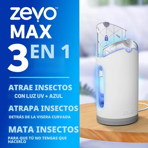 Miniatura 2 de Zevo MAX - Atrapa insectos y trampa para moscas para interiores, trampa de insectos voladores para mosquitos, moscas domésticas y de la fruta, uso