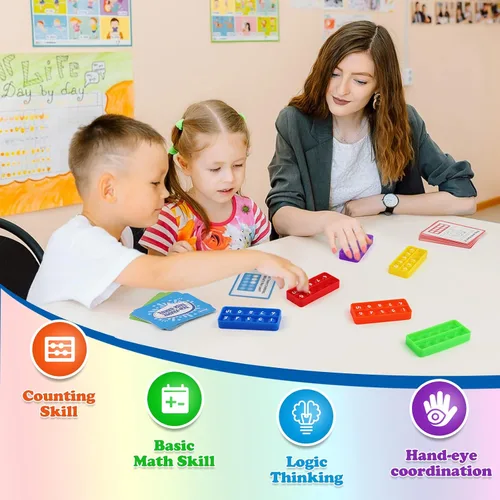 Miniatura 2 de Aizweb Manipulativo de matemáticas de diez marcos para juegos de matemáticas de primaria, contando números, juguete educativo Montessori para jardín