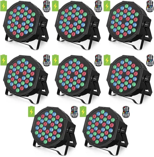 Miniatura 14 de HOLDLAMP Luces Par recargables de 36 W RGB alimentadas por batería, luces LED inalámbricas para DJ, activadas por sonido y control remoto para 1