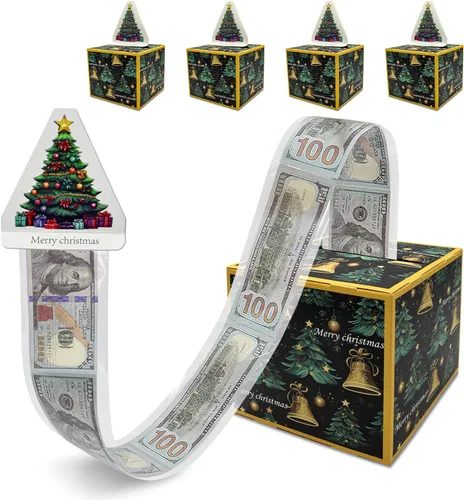 Miniatura 11 de Caja de dinero para regalo en efectivo con mecanismo de tirar, caja de regalo de dinero de Feliz Navidad, caja de regalo sorpresa con mecanismo