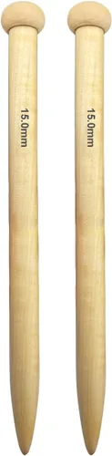 Weabetfu Agujas de tejer de bambú de gran tamaño rectas y puntiagudas gruesas de 10 pulgadas, agujas de tejer jumbo para hilo grueso hecho a mano
