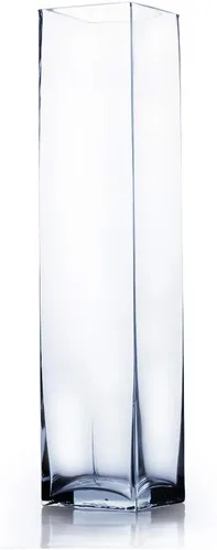 Miniatura 24 de WGV - Bloque de vidrio cuadrado alto para florero, longitud 3 pulgadas, altura 6 pulgadas, recipiente floral transparente, portavelas, terrario