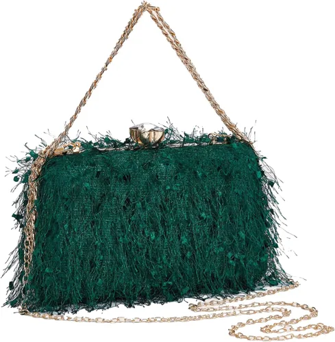 YYW Bolso de mano para mujer, lindo bolso de noche esponjoso, bolso de hombro para banquete de boda, fiesta