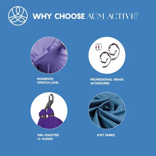 Miniatura 3 de Aerial Silk Yoga Hammock & Swing for Home, Inversion Exercises, Starter Kit for All Levels - Durable with Extension Straps, Carabiners, and Pose