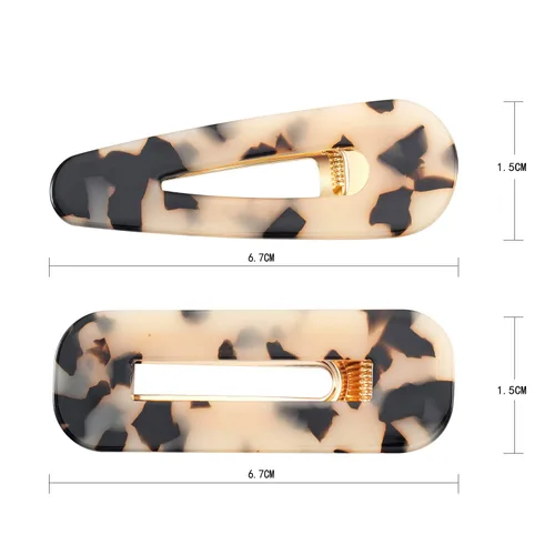 Miniatura 3 de 12 pinzas para el cabello de resina acrílica, pinzas geométricas de cocodrilo, pasadores acrílicos coloridos para mujeres, adolescentes y niñas