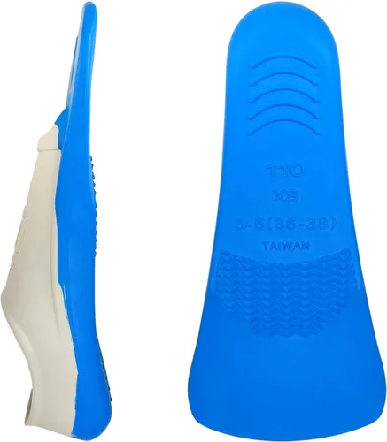 Miniatura 3 de Flow - Aletas de goma de hoja corta para natación y entrenamiento de regazo, tallas juveniles para niños, hombres jóvenes y mujeres XS 3-5 (azul)