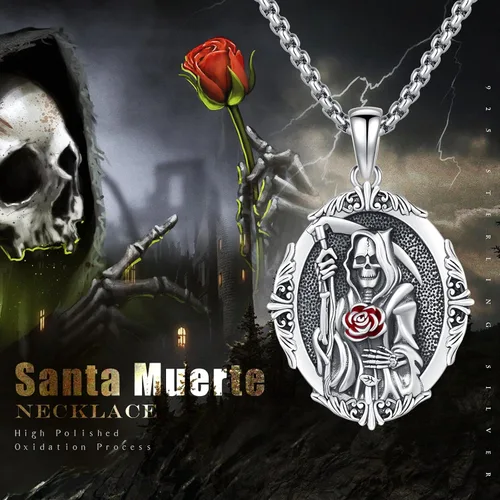 Miniatura 109 de Collar con colgante de plata de ley 925 con medalla de San Patrón, joyería religiosa para hombres y mujeres, con cadena de acero inoxidable 316L