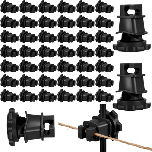 Frienda 100 aisladores eléctricos de alambre para cerca, tornillo redondo, aislador, sujeción de alambre, aislador, clips aislantes para granja,