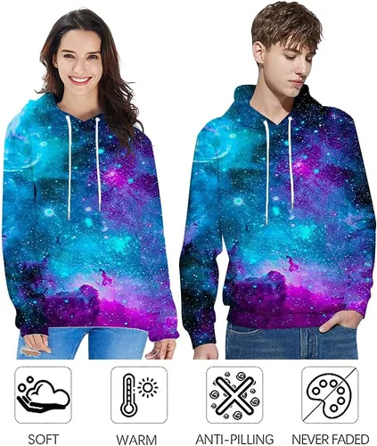 Miniatura 3 de Goodstoworld - Sudadera con capucha unisex con estampado gráfico 3D y bolsillos, tallas S a 3XL