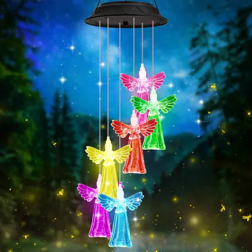 Miniatura 2 de Regalos de cumpleaños para mujeres, mamá, abuela, regalos de jardinería para mujeres, campanillas de viento solares de ángel para exteriores