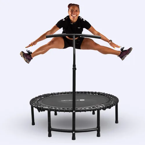 Trampolín de fitness para adultos y niños, trampolín de rebote para interiores, para ejercicios de fitness, con rebote silencioso y seguro (con