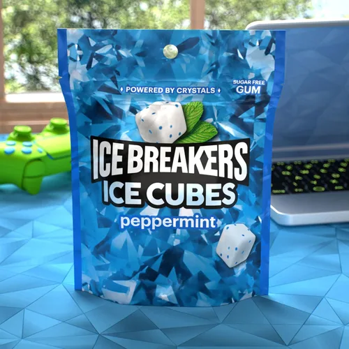 Miniatura 5 de ICE BREAKERS Ice Cubes - Goma de mascar de menta sin azúcar, 8.11 onzas (100 piezas)