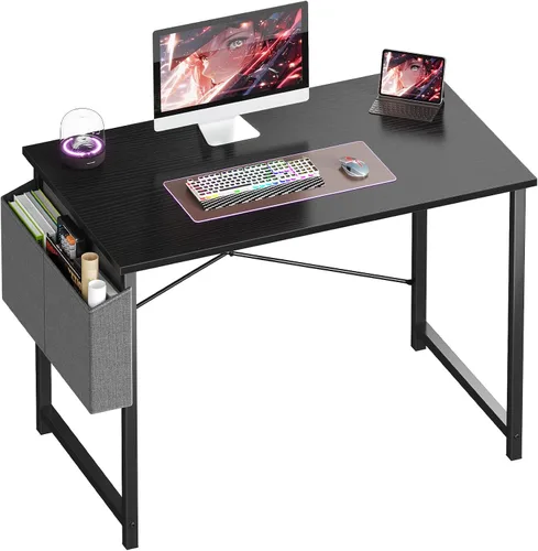 Miniatura 9 de OLIXIS Escritorio de computadora de 44 pulgadas, escritorios de oficina en casa para espacios pequeños, mesa de estudio, escritura, trabajo