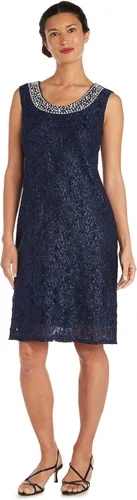 Miniatura 2 de R&M Richards Vestido corto de encaje para madre de la novia con chaqueta para mujer