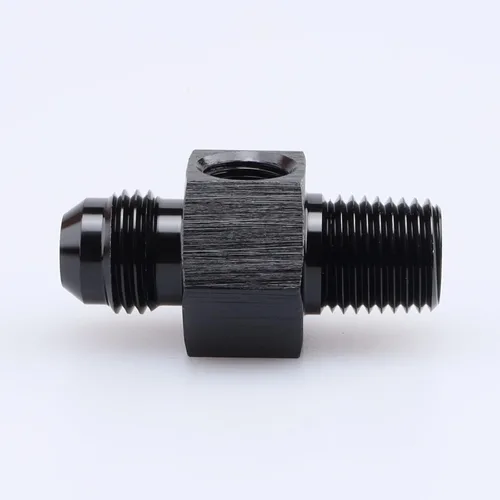 Miniatura 2 de AC PERFORMANCE Aluminio -6 AN macho a rosca NPT de 1/4 "con 1/8 "NPT Sensor Gauge/Gage Port Adaptadores de toma de presión, negro