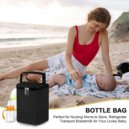 Miniatura 8 de Accmor Bolsa enfriadora de leche materna, bolsas enfriadoras de biberones, bolsas aisladas sobre la marcha, se adapta a 4 botellas grandes de 8