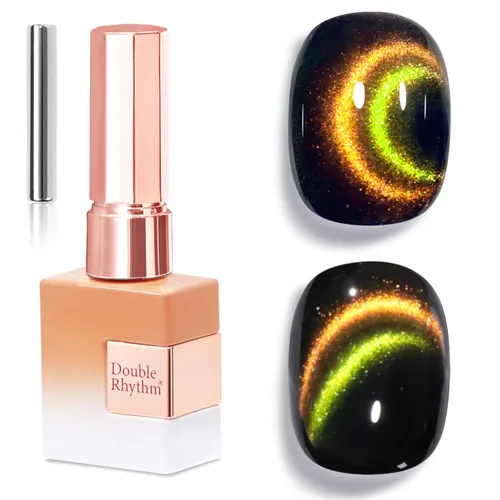 Miniatura 33 de Double Rhythm Esmalte de gel Jelly Glass de ojo de gato con imán, 0.5 onzas líquidas, brillo holográfico, brillante, translúcido