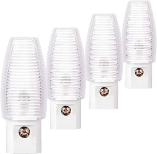 Emotionlite Luz nocturna enchufable, luz nocturna LED blanca neutra, sensor de atardecer a amanecer, niños, guardería, dormitorio, baño, pasillo,