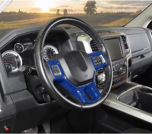 Miniatura 4 de Hoolcar Funda interior para volante de ABS compatible con accesorios Dodge RAM 2010-2017, color azul