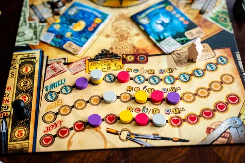 Miniatura 4 de Tenpenny Parks Juego de mesa Construye el mejor parque temático Hermoso parque de atracciones estrategia colocación de trabajadores juego