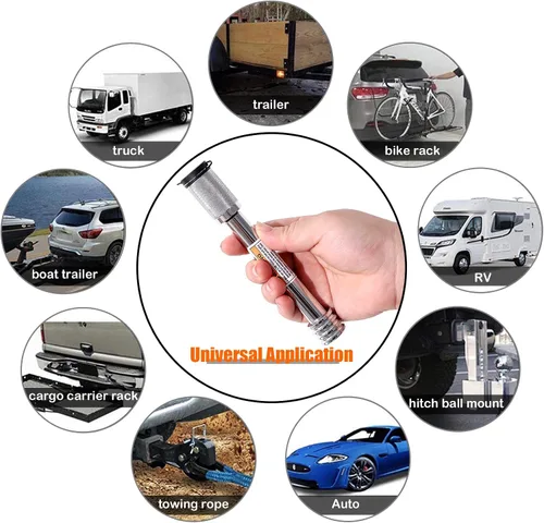 Miniatura 6 de CZC AUTO Cerradura de Enganche de Remolque 5/8" Diá., Pasador de Enganche con Cerradura 4" Súper Extra Largo Recubierto de Cromo con Llaves