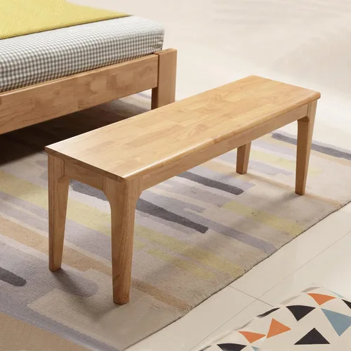 Miniatura 21 de Banco de comedor de 39.4 pulgadas de madera de roble macizo, banco de entrada para sala de estar, dormitorio, cocina (negro)