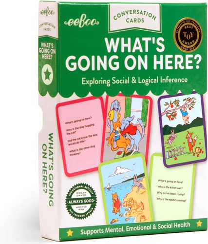 eeBoo: ¿Qué está pasando aquí? Tarjetas de conversación, desarrolla la empatía a través de ilustraciones amistosas de situaciones sociales,