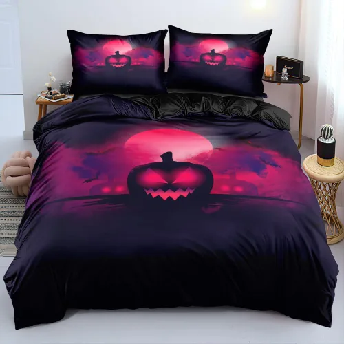 Miniatura 15 de Juego de funda de edredón con diseño de calavera de la muerte de Holiyjog, tamaño queen, juego de ropa de cama gótica, funda de edredón con diseño