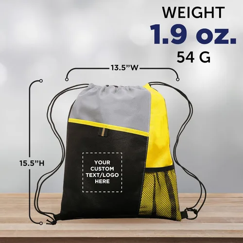 Miniatura 35 de DISCOUNT PROMOS Juego de mochilas con cordón no tejidas personalizadas de 10/50/100, paquete personalizado a granel