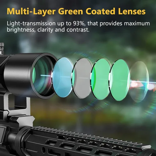 Miniatura 3 de CVLIFE Ballesta de 1.5-5x32, retícula balística de vidrio grabado de 20-100 yardas, ballesta iluminada roja y verde para caza con anillos de alcance