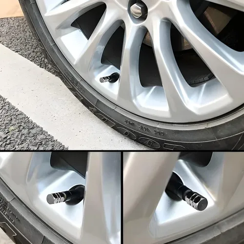 Miniatura 4 de Tapón para válvula de neumático de automóvil, 12 fundas para válvulas de rueda, a prueba de fugas, accesorio hermético de aleación de aluminio