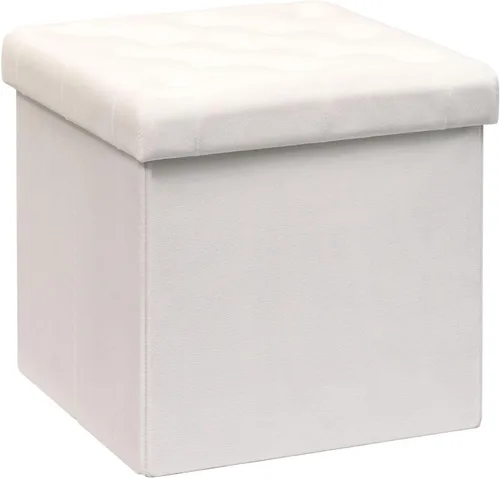 Miniatura 10 de B FSOBEIIALEO Otomana de Almacenamiento Plegable, Banco Largo de Zapatos Otomanas, Asiento Reposapiés de Cofre de Almacenamiento de Terciopelo Gris