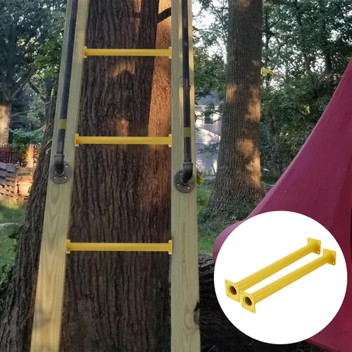 Miniatura 6 de Juego de 6 barras de mono para patio trasero, peldaños de escalera de acero para exteriores, asas de escalada de seguridad, 16.5 pulgadas