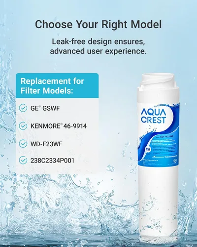 Miniatura 2 de AQUA CREST GSWF Filtro de agua para refrigerador, repuesto para GE® GSWF Smart Water 238C2334P001, Kenmore® 46-9914, 469914, 9914, 2 filtros