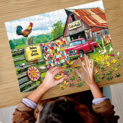 Miniatura 7 de Rompecabezas de 300 piezas para adultos, divertido rompecabezas de granja de vida campestre, rompecabezas de animales de cartón reciclado