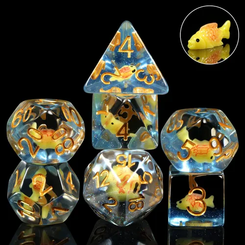 Miniatura 13 de Juego de dados de conejo DND, DNDND 7 dados poliédricos de resina con bolsa de terciopelo para juegos de rol D&D Dungeons and Dragons