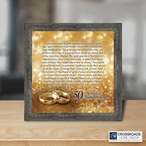 Miniatura 4 de Crossroads Home Décor Boda 50 para padres, decoraciones de 50 aniversario para fiesta, aniversario de oro, regalos de 50 años, 50 para parejas