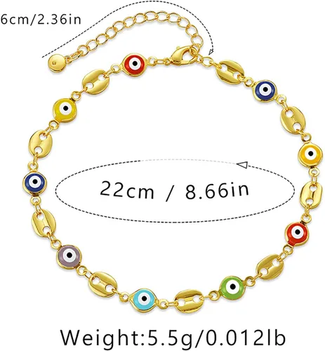 Miniatura 24 de Tobillera para mujer, chapada en oro de 18 quilates, tobillera con dije de oro, impermeable, para verano, playa, cadena de pie, joyería para regalos