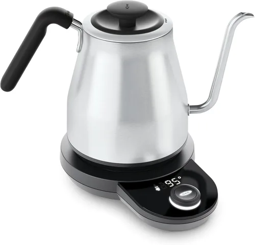 OXO Brew Hervidor Eléctrico de Cuello de Cisne – Hervidor de Agua Caliente, Hervidor para Verter Café y Té, Temperatura Ajustable, Temporizador de