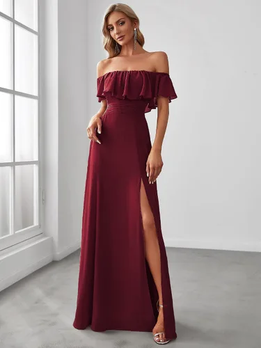 Miniatura 4 de Ever-Pretty Womens Off The Shoulder Ruffle Party Dresses Side Split Beach Maxi Dress 00968