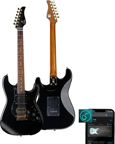 Miniatura 10 de GTRS Kit de guitarra eléctrica inteligente S900 con transmisor inalámbrico UHF, sistema inteligente de guitarra de práctica con 126 tipos de Púrpura