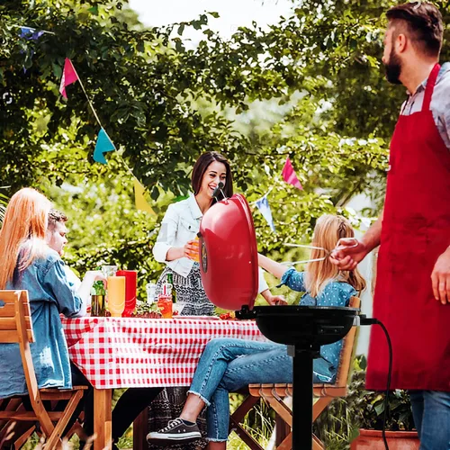Miniatura 8 de Techwood - Parrilla eléctrica para barbacoa de 15 porciones para interiores y exteriores, diseño de doble capa, parrilla portátil extraíble de 1600W
