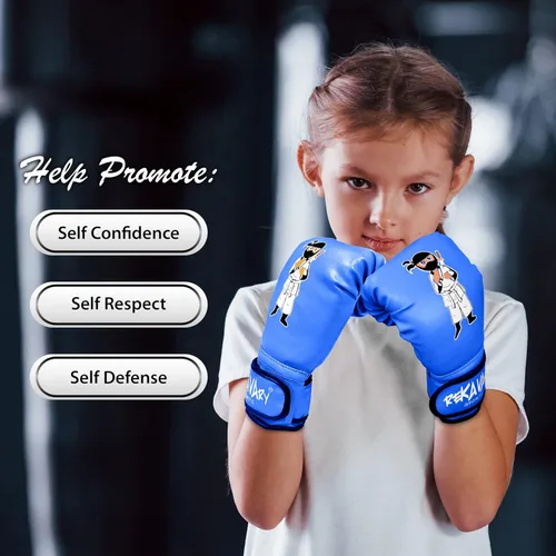 Miniatura 5 de Saco de boxeo para niños – 5 pies 3 pulgadas de alto y estable – Kit combinado de saco de boxeo inflable Ninja Kids con guantes de boxeo para niños