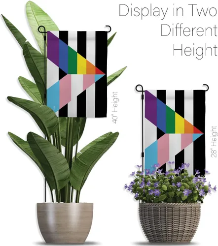 Miniatura 11 de Americana Home & Garden Bandera de jardín de aliados gay trans rectos, juego con soporte de soporte, orgullo, arcoíris, amor, LGBT, bisexual