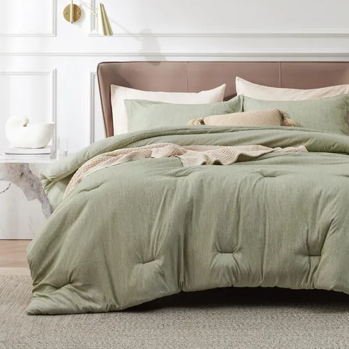Miniatura 16 de Bedsure - Juego de edredón queen - Juego de ropa de cama refrescante y cálida, ropa de cama reversible gris claro para todas las estaciones, 3 03