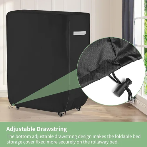 Miniatura 4 de Funda de cama enrollable resistente al agua, universal, plegable, con cremallera, protector a prueba de polvo, 39 pulgadas de largo x 15 pulgadas